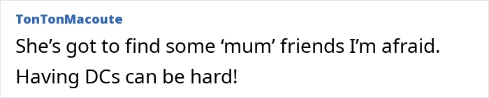 Comment about finding 'mum friends' and the challenges of having babies in a childfree friend group discussion. Comment about finding 'mum friends' and the challenges of having babies in a childfree friend group discussion.