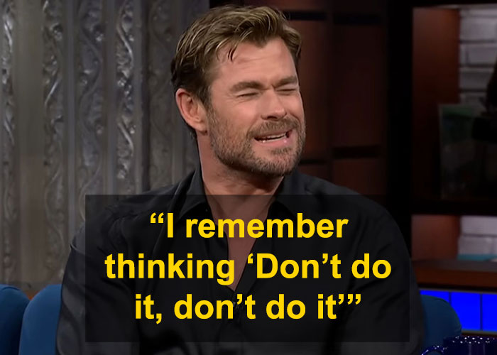 Chris Hemsworth during an interview, expressing regret over a selfie incident at the Oscars. Chris Hemsworth during an interview, expressing regret over a selfie incident at the Oscars.