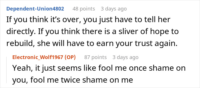 Reddit comments discussing trust issues after a friend returns with unexpected pregnancy news. Reddit comments discussing trust issues after a friend returns with unexpected pregnancy news.