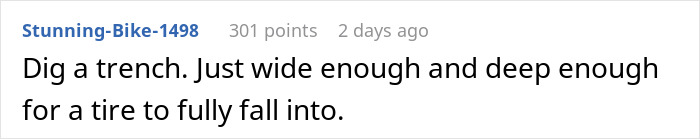 “This Is Not A Driveway”: Woman Prepares A Boulder-Sized Reality Check For Jerk Neighbors “This Is Not A Driveway”: Woman Prepares A Boulder-Sized Reality Check For Jerk Neighbors