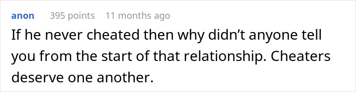 Reddit comment discussing relationship trust and cheating concerns. Reddit comment discussing relationship trust and cheating concerns.