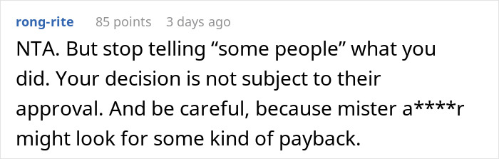 Reddit comment advising woman on warning ex’s pregnant wife about his criminal record. Reddit comment advising woman on warning ex’s pregnant wife about his criminal record.
