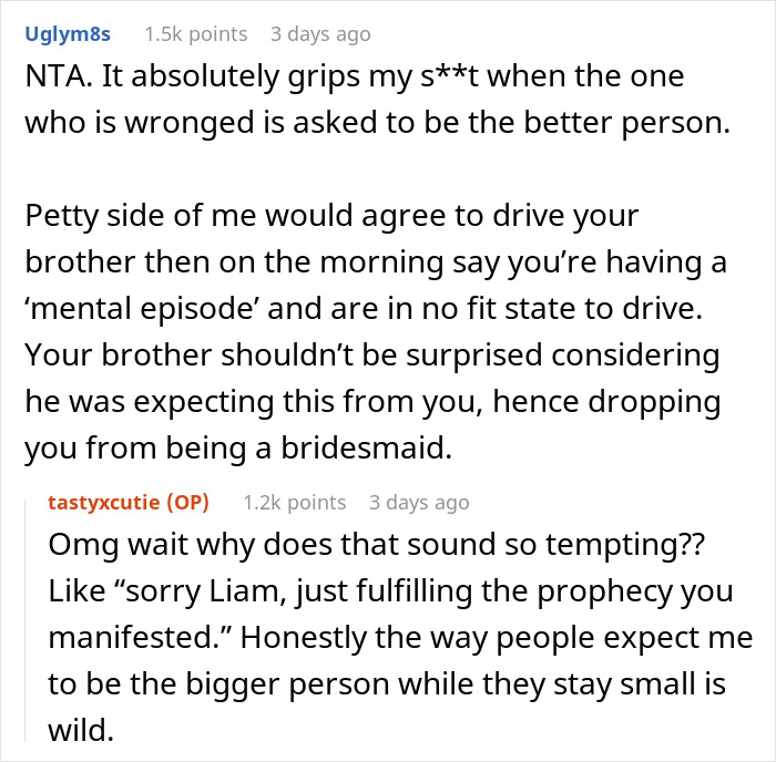 Brother Removes Sister From Wedding Party, Family Justifies It As Being "For Her Own Good" Brother Removes Sister From Wedding Party, Family Justifies It As Being "For Her Own Good"