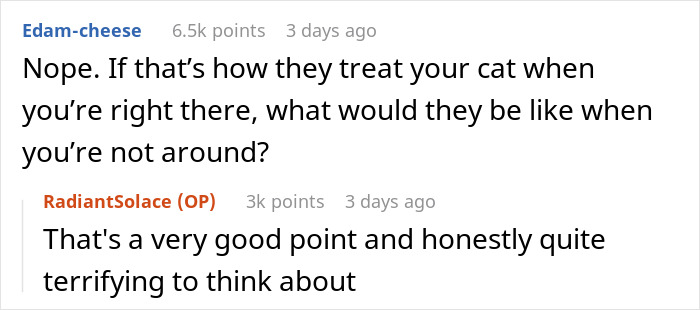 Comments discussing kicking out a friend for mistreating a cat, with supporting replies. Comments discussing kicking out a friend for mistreating a cat, with supporting replies.