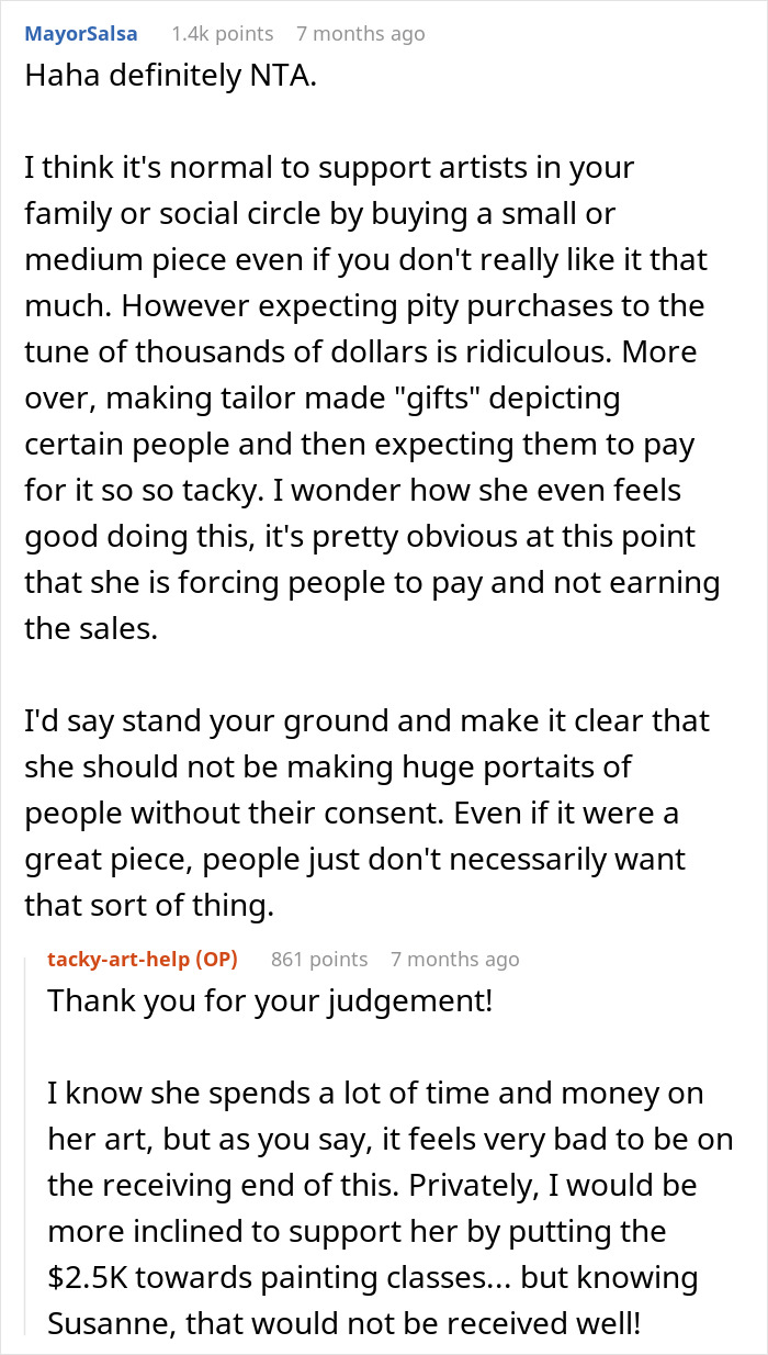 Discussion about a woman upset over unsold paintings and expecting purchases. Discussion about a woman upset over unsold paintings and expecting purchases.