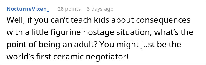 Comment about aunt flipping the script on sticky-fingers niece by keeping her toys until stolen trinkets are returned. Comment about aunt flipping the script on sticky-fingers niece by keeping her toys until stolen trinkets are returned.