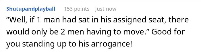 Text commentary on seating arrangement dispute, highlighting a response to arrogance. Text commentary on seating arrangement dispute, highlighting a response to arrogance.