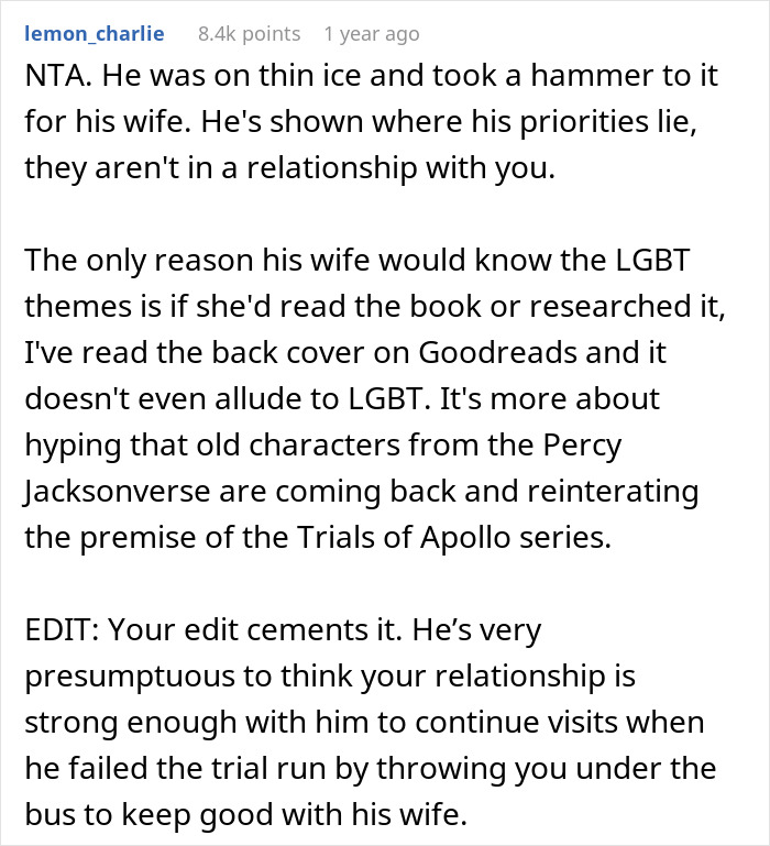 Stepmom Tries To Censor What 16YO Reads, He Decides Not To Visit His Dad Anymore Stepmom Tries To Censor What 16YO Reads, He Decides Not To Visit His Dad Anymore