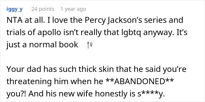 Stepmom Tries To Censor What 16YO Reads, He Decides Not To Visit His Dad Anymore Stepmom Tries To Censor What 16YO Reads, He Decides Not To Visit His Dad Anymore