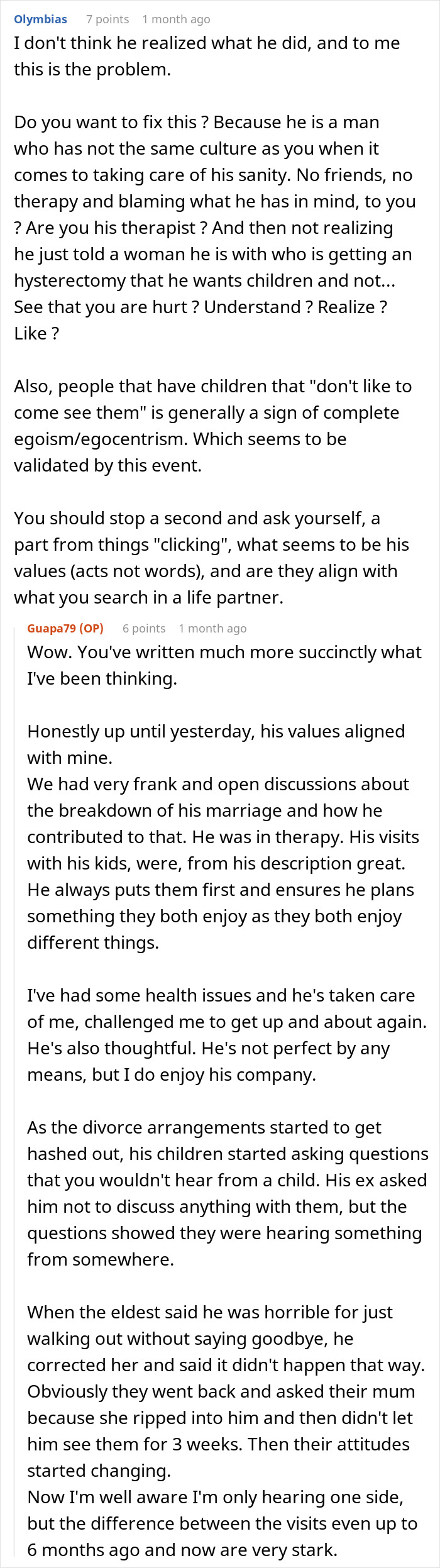 Reddit discussion about a guy's breakup story involving wanting kids, showing different perspectives and personal insights. Reddit discussion about a guy's breakup story involving wanting kids, showing different perspectives and personal insights.