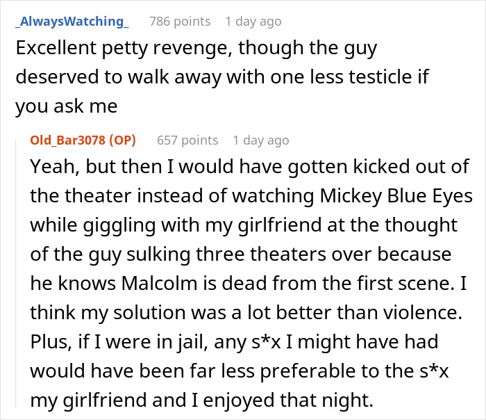 Discussion about a moviegoer getting revenge with spoilers for line-cutting, highlighting a popcorn-worthy story. Discussion about a moviegoer getting revenge with spoilers for line-cutting, highlighting a popcorn-worthy story.