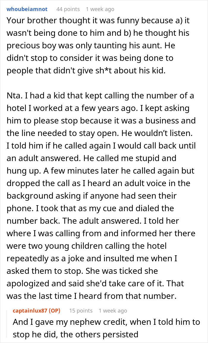 Reddit comments discussing a situation where a sister disciplines her nephew due to his father's lack of discipline. Reddit comments discussing a situation where a sister disciplines her nephew due to his father's lack of discipline.