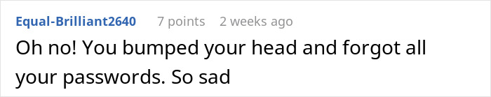 Comment on losing passwords humorously addresses employee firing irony. Comment on losing passwords humorously addresses employee firing irony.