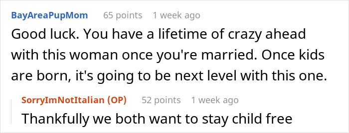Reddit comments discussing expectations after marriage, touching on mil-expectations and choosing to stay child-free. Reddit comments discussing expectations after marriage, touching on mil-expectations and choosing to stay child-free.