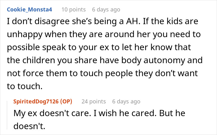 Reddit comments discussing stepmom wanting a bigger role in husband's kids' lives, with bio mom disagreeing. Reddit comments discussing stepmom wanting a bigger role in husband's kids' lives, with bio mom disagreeing.