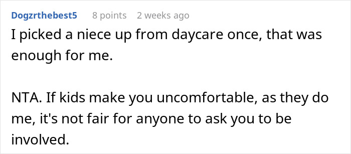 Comment from Dogzrthebest5 discussing discomfort with taking on a parental role. Comment from Dogzrthebest5 discussing discomfort with taking on a parental role.