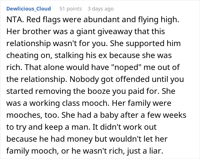 Comment discussing red flags and relationship issues leading to wedding cancellation. Comment discussing red flags and relationship issues leading to wedding cancellation.