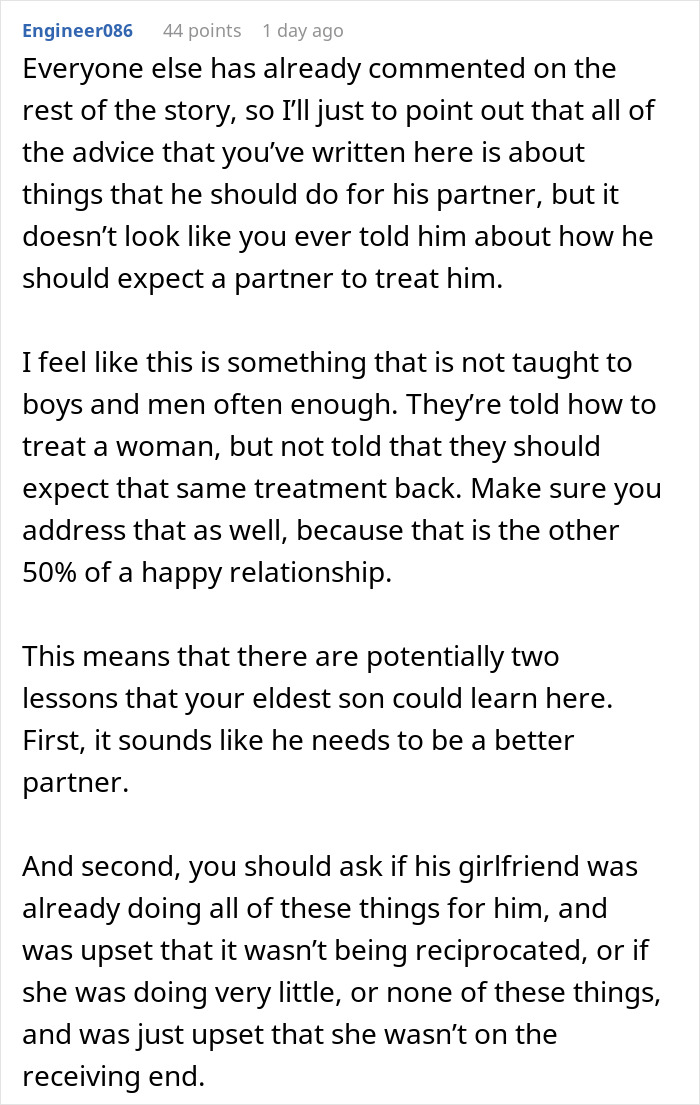 Dating Advice To Younger Son Accidentally Leads To Eldest’s Breakup As The GF Realized Her Worth Dating Advice To Younger Son Accidentally Leads To Eldest’s Breakup As The GF Realized Her Worth