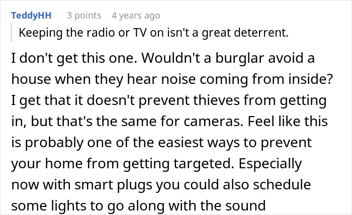 Text discussing effectiveness of noise as a deterrent, with tips to protect your home from burglars. Text discussing effectiveness of noise as a deterrent, with tips to protect your home from burglars.