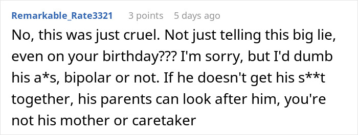 Comment on a fake pregnancy announcement at a birthday dinner, expressing disbelief and criticism. Comment on a fake pregnancy announcement at a birthday dinner, expressing disbelief and criticism.
