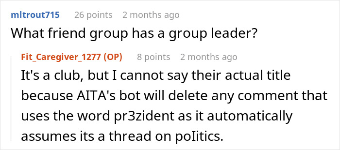 Reddit comments discussing club leadership and word censorship related to show controversy. Reddit comments discussing club leadership and word censorship related to show controversy.