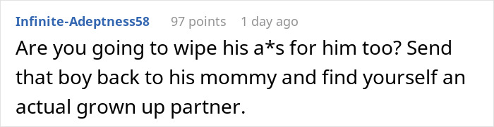 Comment on fiancé refusing Hispanic cooking, questioning maturity in relationship dynamics. Comment on fiancé refusing Hispanic cooking, questioning maturity in relationship dynamics.