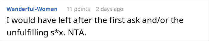 Comment discussing an open relationship suggestion, emphasizing quick departure advice. Comment discussing an open relationship suggestion, emphasizing quick departure advice.