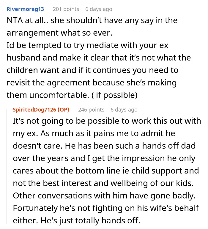 Reddit comments about stepmom wanting a bigger role in husband's kids' lives, causing conflict with bio mom. Reddit comments about stepmom wanting a bigger role in husband's kids' lives, causing conflict with bio mom.