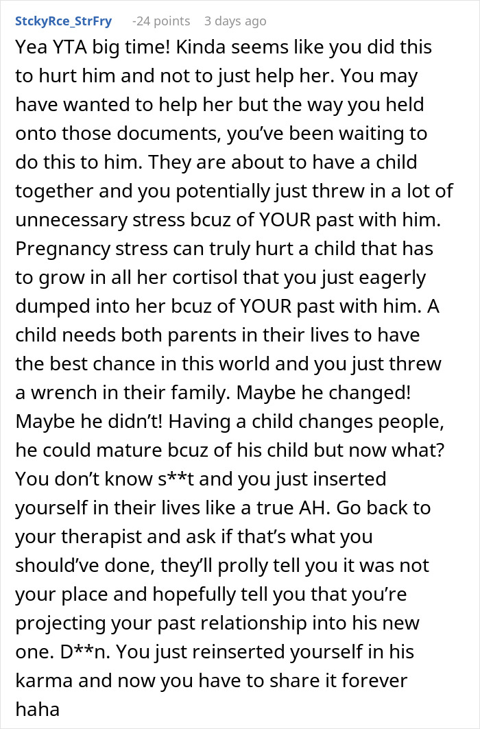 Text conversation about warning ex's wife of criminal record, discussing pregnancy stress and relationship issues. Text conversation about warning ex's wife of criminal record, discussing pregnancy stress and relationship issues.