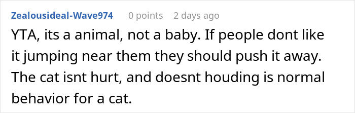 Online comment defends friend accused of overreacting after removing visitor over cat mistreatment. Online comment defends friend accused of overreacting after removing visitor over cat mistreatment.