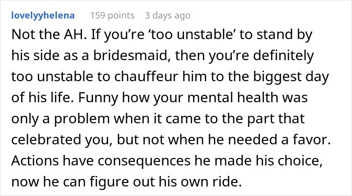Brother Removes Sister From Wedding Party, Family Justifies It As Being "For Her Own Good" Brother Removes Sister From Wedding Party, Family Justifies It As Being "For Her Own Good"