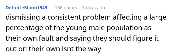 Comment addressing the male loneliness epidemic, suggesting it's not just an individual issue. Comment addressing the male loneliness epidemic, suggesting it's not just an individual issue.