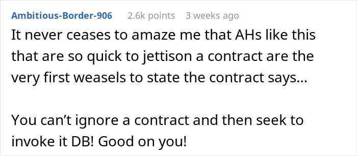 Reddit comment discussing contract issues and revenge after firing. Reddit comment discussing contract issues and revenge after firing.
