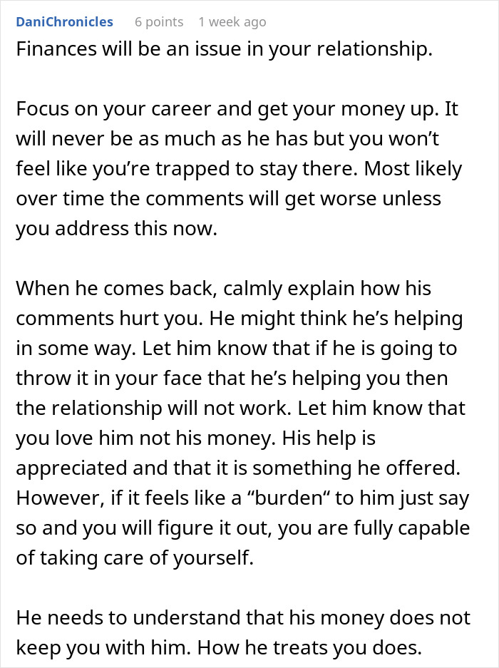 Comment on finances in relationship advice post about trust fund and inheritance. Comment on finances in relationship advice post about trust fund and inheritance.