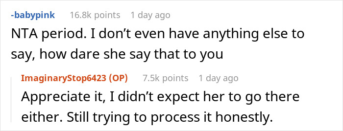 Reddit comment discussion about step-mom teaching teen lesson, receiving unexpected reality check. Reddit comment discussion about step-mom teaching teen lesson, receiving unexpected reality check.