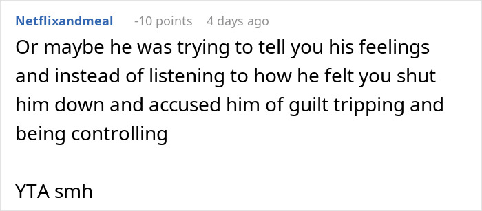 Comment on refusal to give up promotion, discussing feelings and accusations of controlling behavior. Comment on refusal to give up promotion, discussing feelings and accusations of controlling behavior.