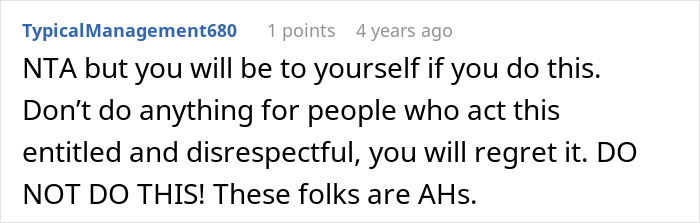 Reddit comment advising against babysitting for entitled family at low pay. Reddit comment advising against babysitting for entitled family at low pay.