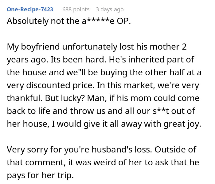 Reddit comment discussing inheritance and luck in response to a post about kicking a sister out. Reddit comment discussing inheritance and luck in response to a post about kicking a sister out.