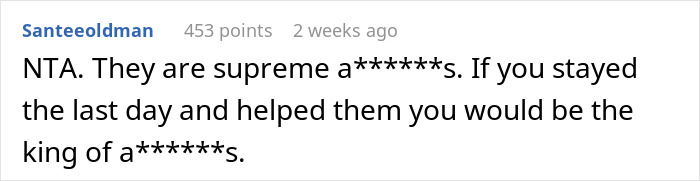 Screenshot of a comment criticizing a company for firing an employee abruptly. Screenshot of a comment criticizing a company for firing an employee abruptly.