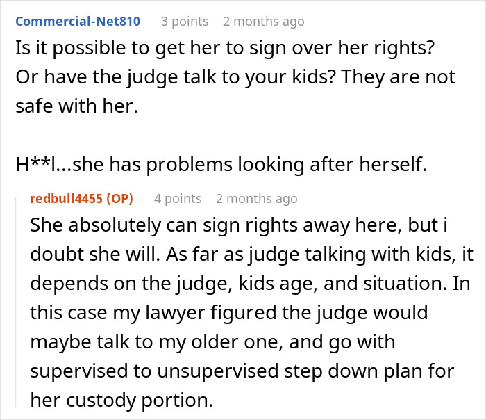 Dad faces difficult decision regarding custody due to wife's mental illness, seeking advice in online discussion. Dad faces difficult decision regarding custody due to wife's mental illness, seeking advice in online discussion.