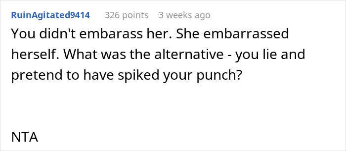 Comment discussing a work party punch incident and a coworker's embarrassing behavior. Comment discussing a work party punch incident and a coworker's embarrassing behavior.