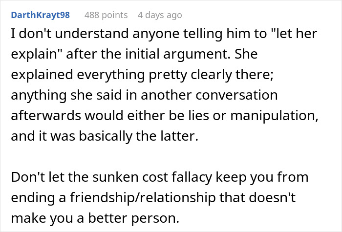 Reddit comment discussing a scenario where a love story was revealed to be a mean-girl bet. Reddit comment discussing a scenario where a love story was revealed to be a mean-girl bet.