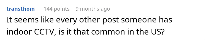 Comment on indoor CCTV commonality in the US. Comment on indoor CCTV commonality in the US.