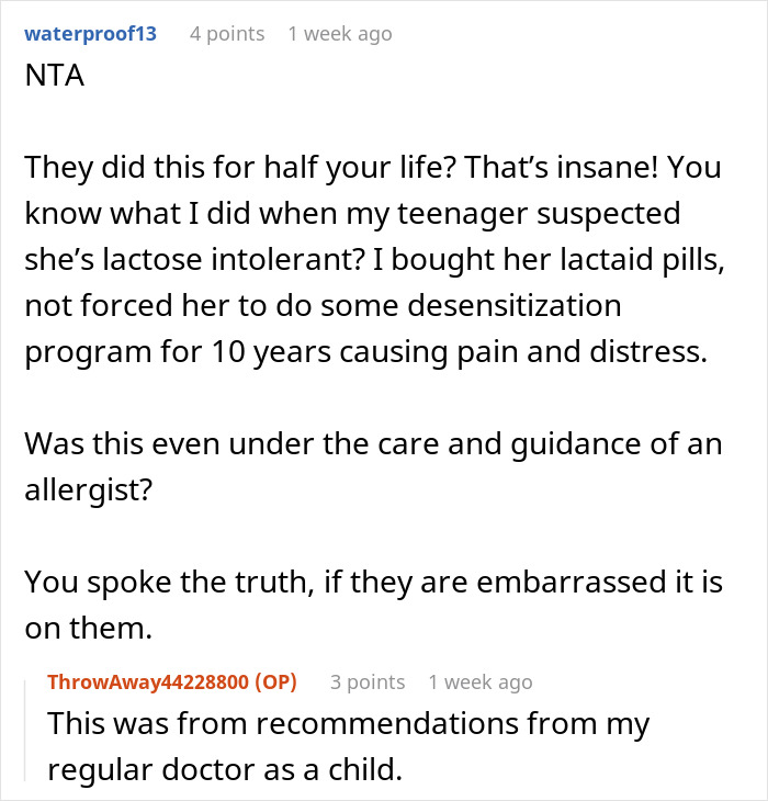 Online discussion about parents, embarrassment, and allergy management opinions. Online discussion about parents, embarrassment, and allergy management opinions.