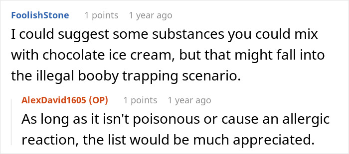 Discussion on prank ideas for an ice cream thief, focusing on spicy surprises hidden in mint chocolate. Discussion on prank ideas for an ice cream thief, focusing on spicy surprises hidden in mint chocolate.