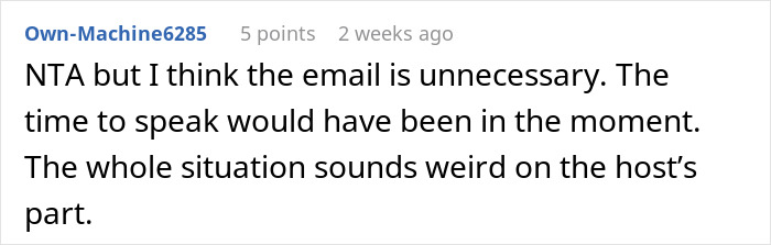 Reddit comment discussing a child's experience at a birthday party. Reddit comment discussing a child's experience at a birthday party.