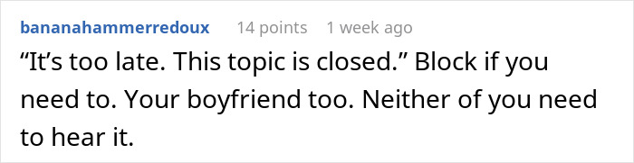 Comment about blocking advice related to wedding invitations. Comment about blocking advice related to wedding invitations.