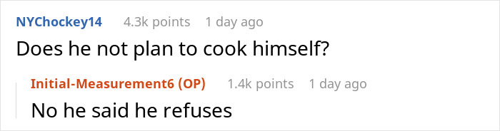 Reddit comments discuss man refusing to eat fiancée's Hispanic cooking. Reddit comments discuss man refusing to eat fiancée's Hispanic cooking.