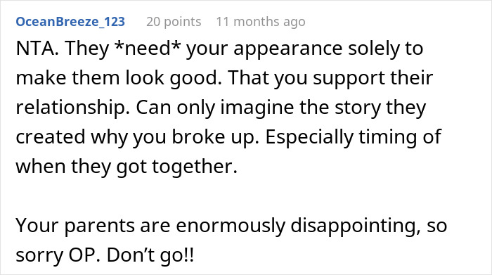 Reddit comment reacting to news of a guy marrying his ex-girlfriend’s pregnant cousin. Reddit comment reacting to news of a guy marrying his ex-girlfriend’s pregnant cousin.