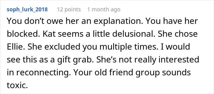 Reddit comment discussing relationship dynamics and toxic friendships. Reddit comment discussing relationship dynamics and toxic friendships.